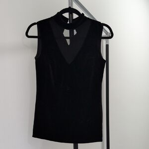 Suzy Sheir Velvet Black Sleeveless Top